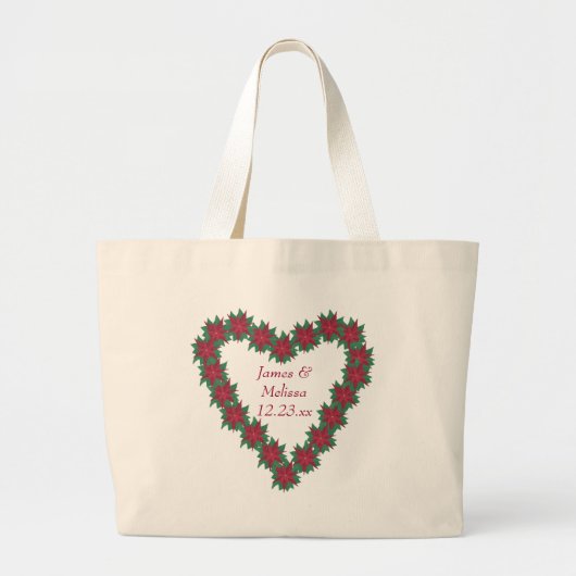 Canvas tassen van de Poinsettia Heart Kerstbruilof (Voorkant)