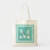 Canvas tassen van de Turquoise blue monogram bruil (Voorkant)