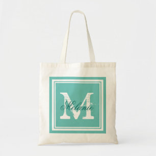 Canvas tassen van de Turquoise blue monogram bruil