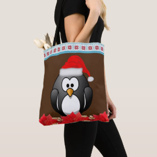 Canvas tassen voor kerstvrouwen, pinguïn