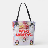Canvas tassen voor kerstvrouwen, pinguïn (Achterkant)