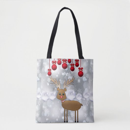 Canvas tassen voor kerstvrouwen, rendieren (Voorkant)