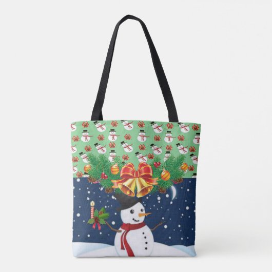 Canvas tassen voor kerstvrouwen, Snowman (Achterkant)