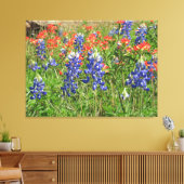 Canvas Texas Wildbloemen Blauwbonetten Paintbrushe (Insitu (Woonkamer))