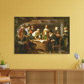 Canvas The Mayflower Compact 1620 Jean Leon Ferris Afdruk (Insitu (Woonkamer))