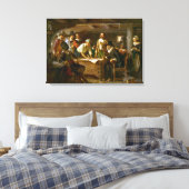 Canvas The Mayflower Compact 1620 Jean Leon Ferris Afdruk (Insitu (Slaapkamer))