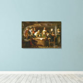 Canvas The Mayflower Compact 1620 Jean Leon Ferris Afdruk (Insitu (Houten vloer))
