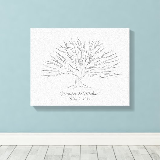 Canvas Thumbprint Tree Gastenboek (Insitu (Houten vloer))