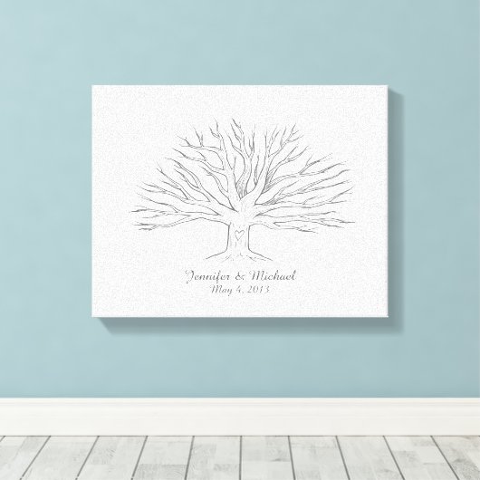 Canvas Thumbprint Tree Gastenboek (Insitu (Houten vloer))