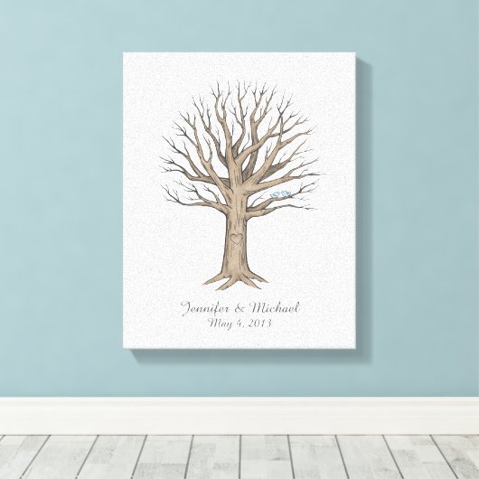 Canvas Thumbprint Tree Gastenboek (Insitu (Houten vloer))