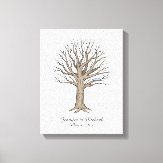 Canvas Thumbprint Tree Gastenboek (Voorkant)
