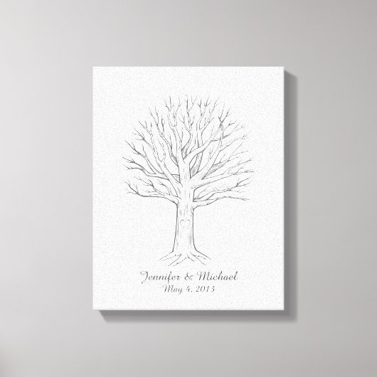 Canvas Thumbprint Tree Gastenboek (Voorkant)