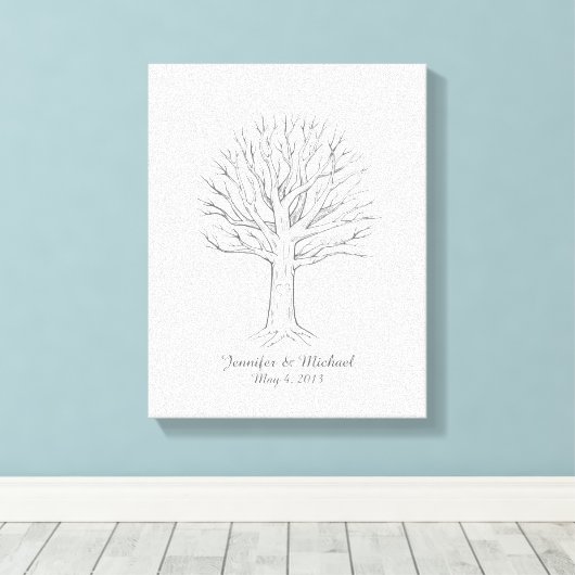 Canvas Thumbprint Tree Gastenboek (Insitu (Houten vloer))