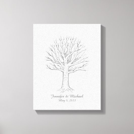 Canvas Thumbprint Tree Gastenboek (Voorkant)