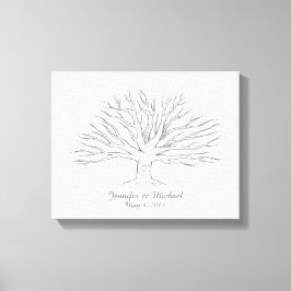 Canvas Thumbprint Tree Gastenboek Afdruk