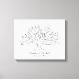 Canvas Thumbprint Tree Gastenboek Afdruk