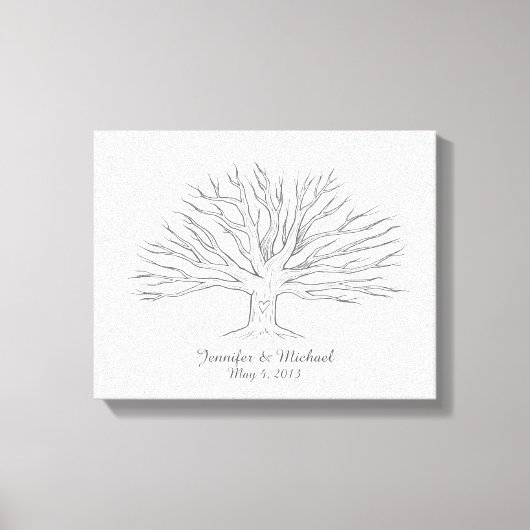 Canvas Thumbprint Tree Gastenboek Afdruk (Voorkant)