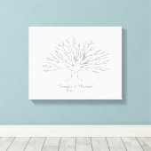 Canvas Thumbprint Tree Gastenboek Afdruk (Insitu (Houten vloer))