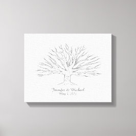 Canvas Thumbprint Tree Gastenboek Afdruk