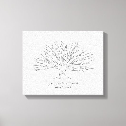 Canvas Thumbprint Tree Gastenboek Afdruk (Voorkant)