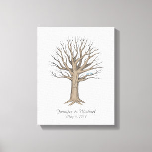 Canvas Thumbprint Tree Gastenboek Afdruk
