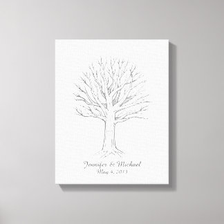 Canvas Thumbprint Tree Gastenboek Afdruk