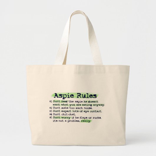 Canvas Totebag "Aspie Rules" Grote Tote Bag (Voorkant)