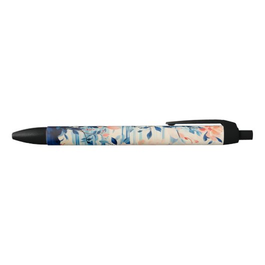 Canvas van bloemen in volle bloei Waterverf Zwarte Inkt Pen (Bovenkant)