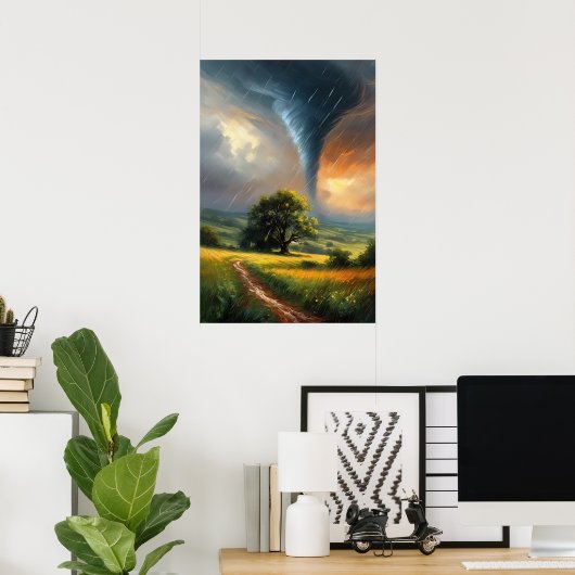 Canvas van Chaos, Majestic Tornado Poster (Thuiskantoor)