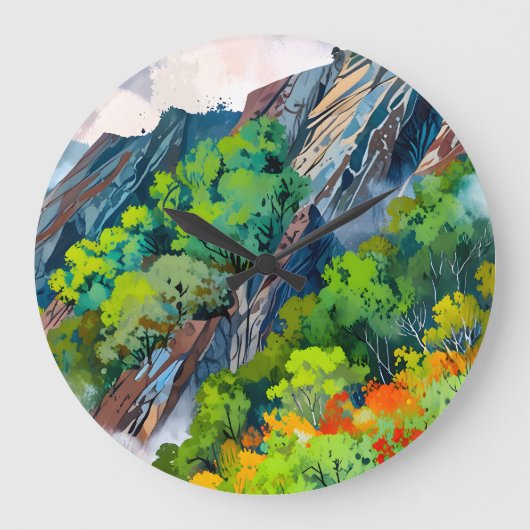 Canvas van de natuur grote klok (Voorkant)