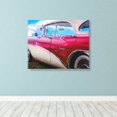 Canvas van een 1955 Buick Century Riviera Afdruk (Insitu (Houten vloer))