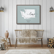 Canvas van het Washington State Hondenliefhebber