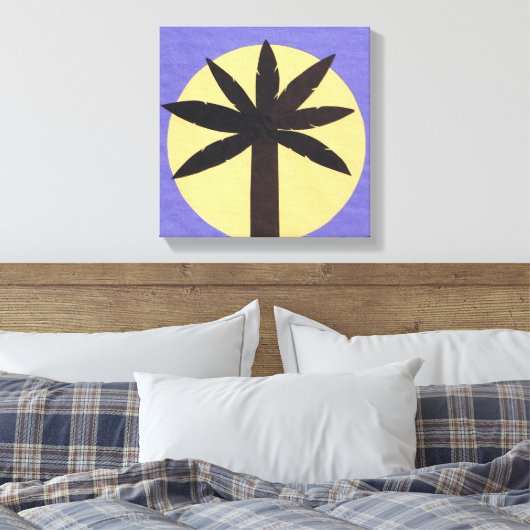 Canvas van Silhouetted Palmetto (Insitu (Slaapkamer))