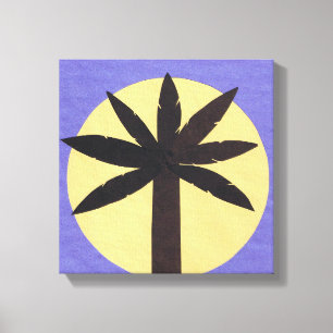 Canvas van Silhouetted Palmetto Afdruk