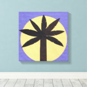 Canvas van Silhouetted Palmetto Afdruk (Insitu (Houten vloer))