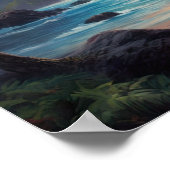 Canvas van vuur en rook, vulkaan poster (Hoek)