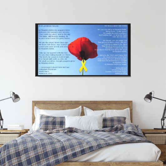 Canvas - Verpakt - Memorial Day Poppy (Insitu (Slaapkamer))