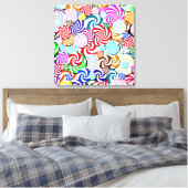 Canvas - verpakt - Snoep collage Afdruk (Insitu (Slaapkamer))