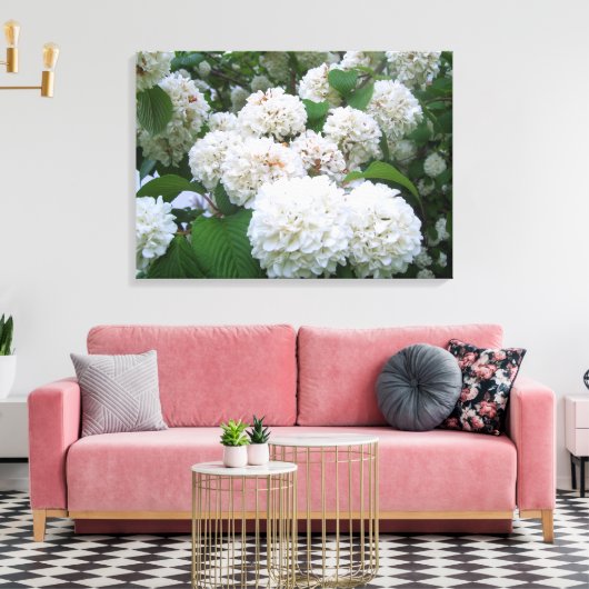 Canvas - Verpakt - White Hydrangeas all (Insitu (Woonkamer))