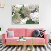 Canvas - Verpakt - Witte Hydrangeas l Afdruk (Insitu (Woonkamer))
