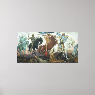 Canvas Vier ruiters van Apocalyps Viktor Vasnetso Afdruk