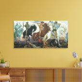 Canvas Vier Ruiters van de Apocalyps Viktor Vasnet Afdruk (Insitu (Woonkamer))