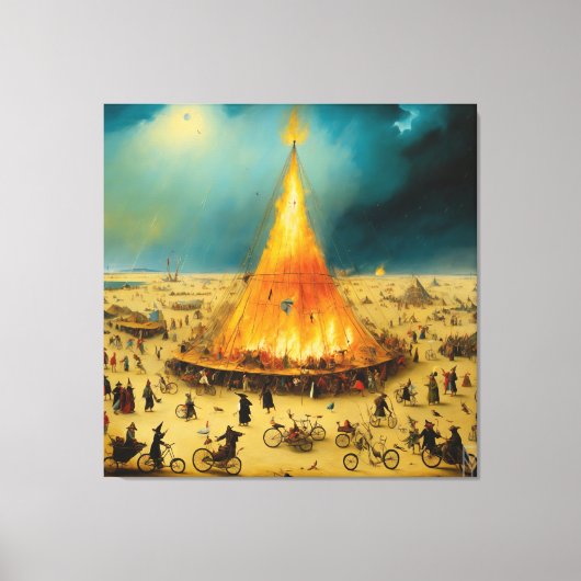 Canvas Visionary Storm at Burning Man Afdruk (Voorkant)
