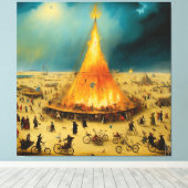 Canvas Visionary Storm at Burning Man Afdruk (Insitu (Houten vloer))