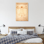Canvas Vitruvian Man door Leonardo da Vinci Afdruk (Insitu (Slaapkamer))