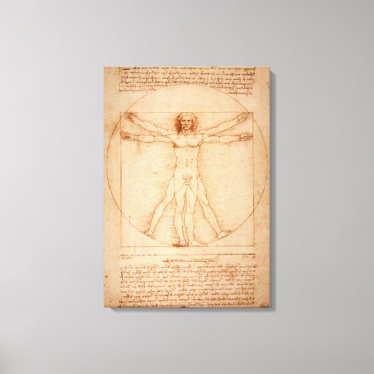 Canvas Vitruvian Man van Leonardo da Vinci (Voorkant)