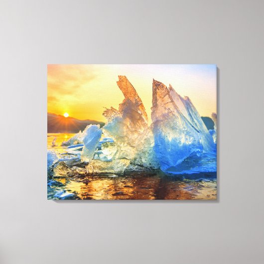 Canvas Wall Art-Sunrise Ice Chunks Afdruk (Voorkant)