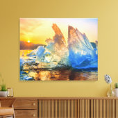 Canvas Wall Art-Sunrise Ice Chunks Afdruk (Insitu (Woonkamer))