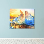Canvas Wall Art-Sunrise Ice Chunks Afdruk (Insitu (Houten vloer))