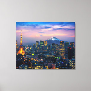 Canvas Wall Art-Tokyo Cityscape Afdruk